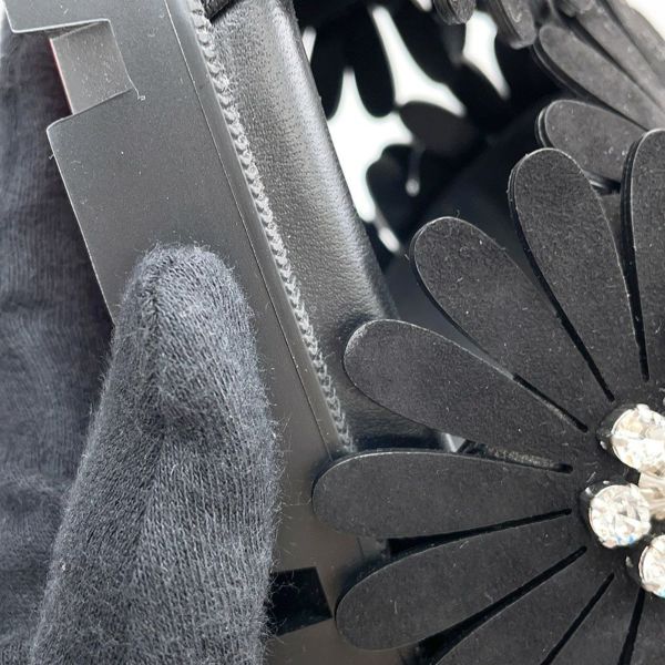 クリスチャン・ルブタン サンダル フローラ クール フラット スエード ラインストーン レディースサイズ38 1/2 Christian Louboutin 靴 黒