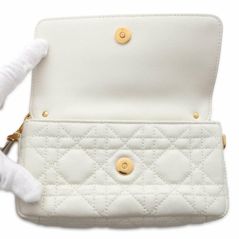 クリスチャン・ディオール ショルダーバッグ カロ カナージュ S5125UWHC Christian Dior 白