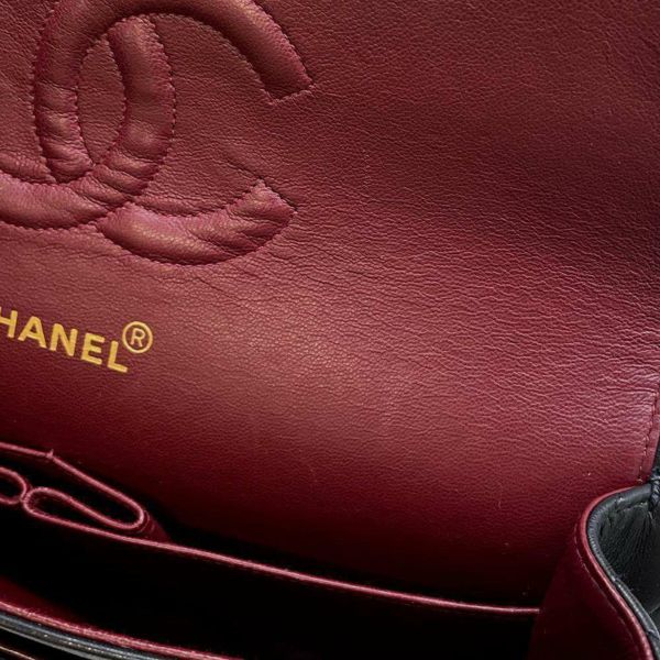 シャネル チェーンショルダーバッグ マトラッセ25 ココマーク ラムスキン ダブルチェーン A01112 CHANEL 黒