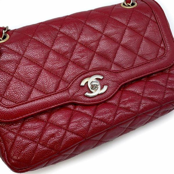 シャネル チェーンショルダーバッグ マトラッセ ココマーク キャビアスキン CHANEL バッグ