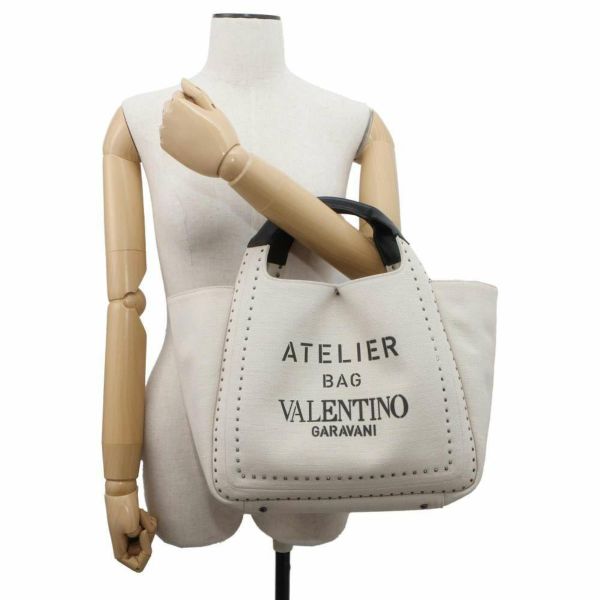 ヴァレンティノ・ガラヴァーニ トートバッグ アトリエ キャンバス/レザー VALENTINO ハンドバッグ