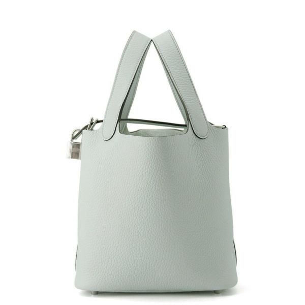 エルメス ハンドバッグ ピコタンロックPM ブルーペール/シルバー金具 トリヨンクレマンス W刻印