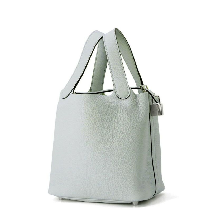 エルメス ハンドバッグ ピコタンロックPM ブルーペール/シルバー金具 トリヨンクレマンス W刻印