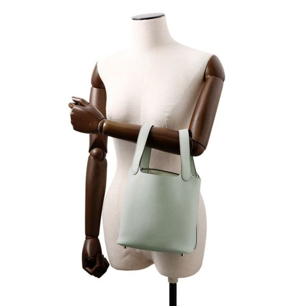 エルメス ハンドバッグ ピコタンロックPM ブルーペール/シルバー金具 トリヨンクレマンス W刻印