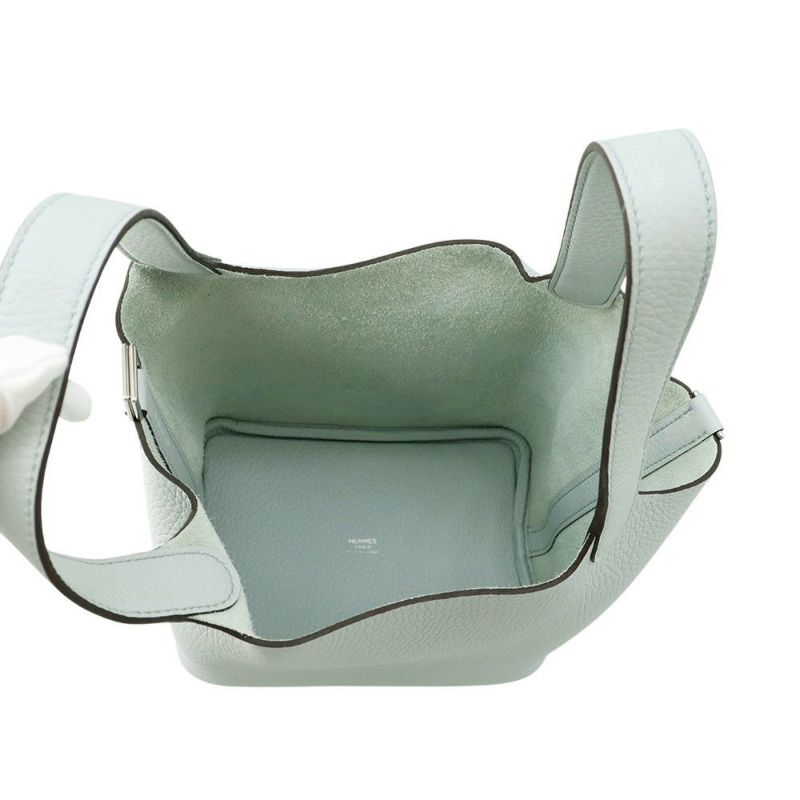 エルメス ハンドバッグ ピコタンロックPM ブルーペール/シルバー金具 トリヨンクレマンス W刻印