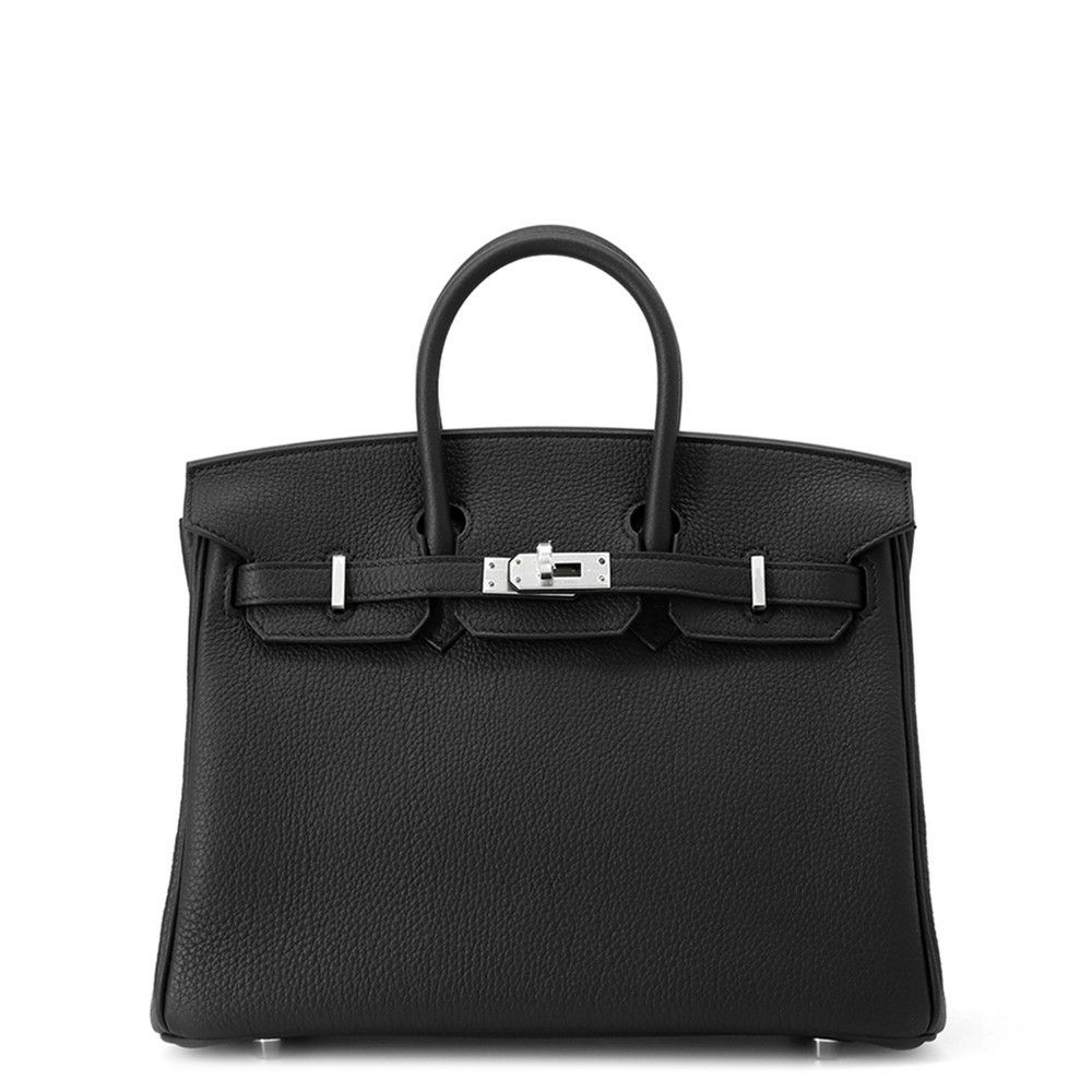 エルメス バーキン25 ブラック/マットシルバー金具 トゴ K刻印 HERMES Birkin ハンドバッグ 黒