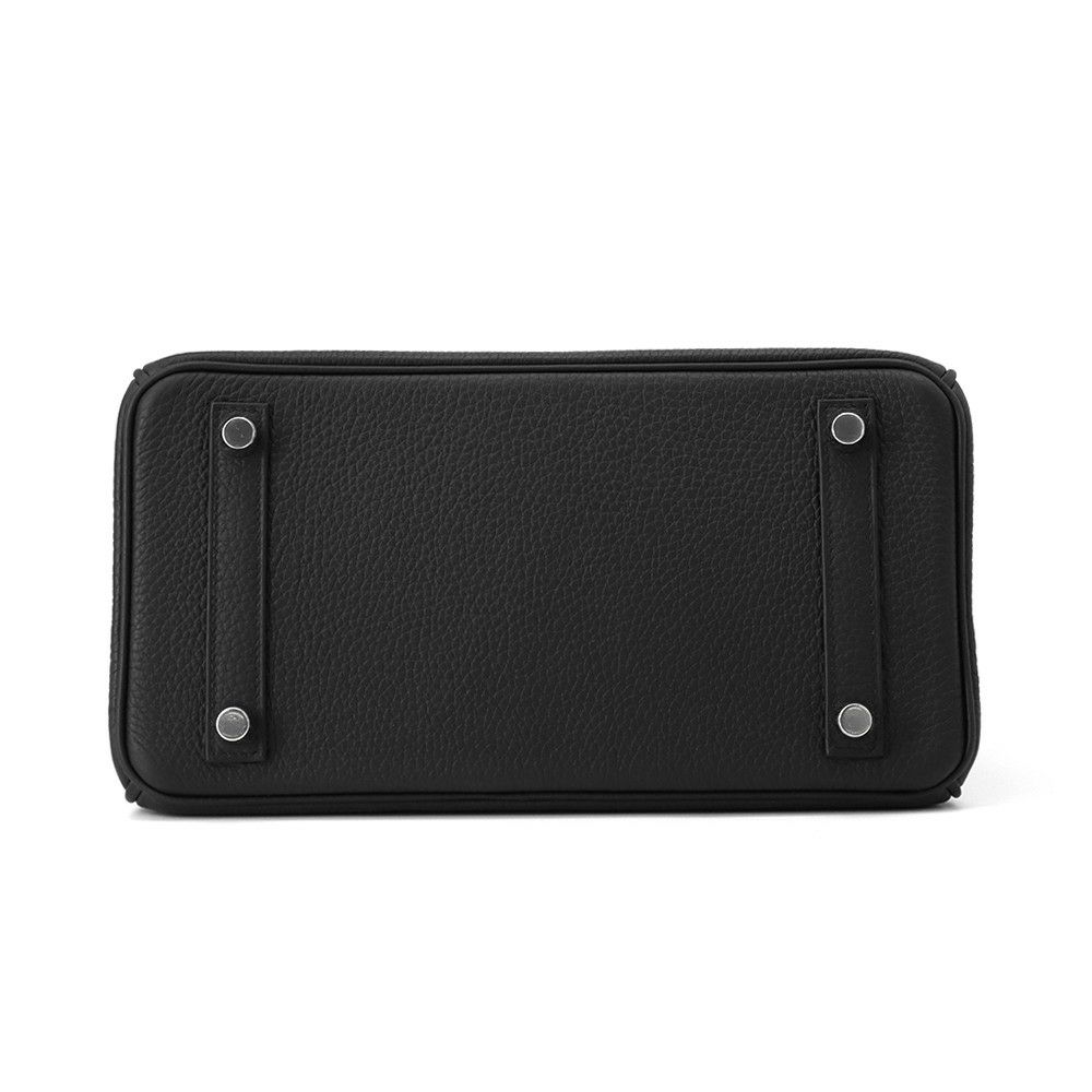 エルメス バーキン25 ブラック/マットシルバー金具 トゴ K刻印 HERMES Birkin ハンドバッグ 黒