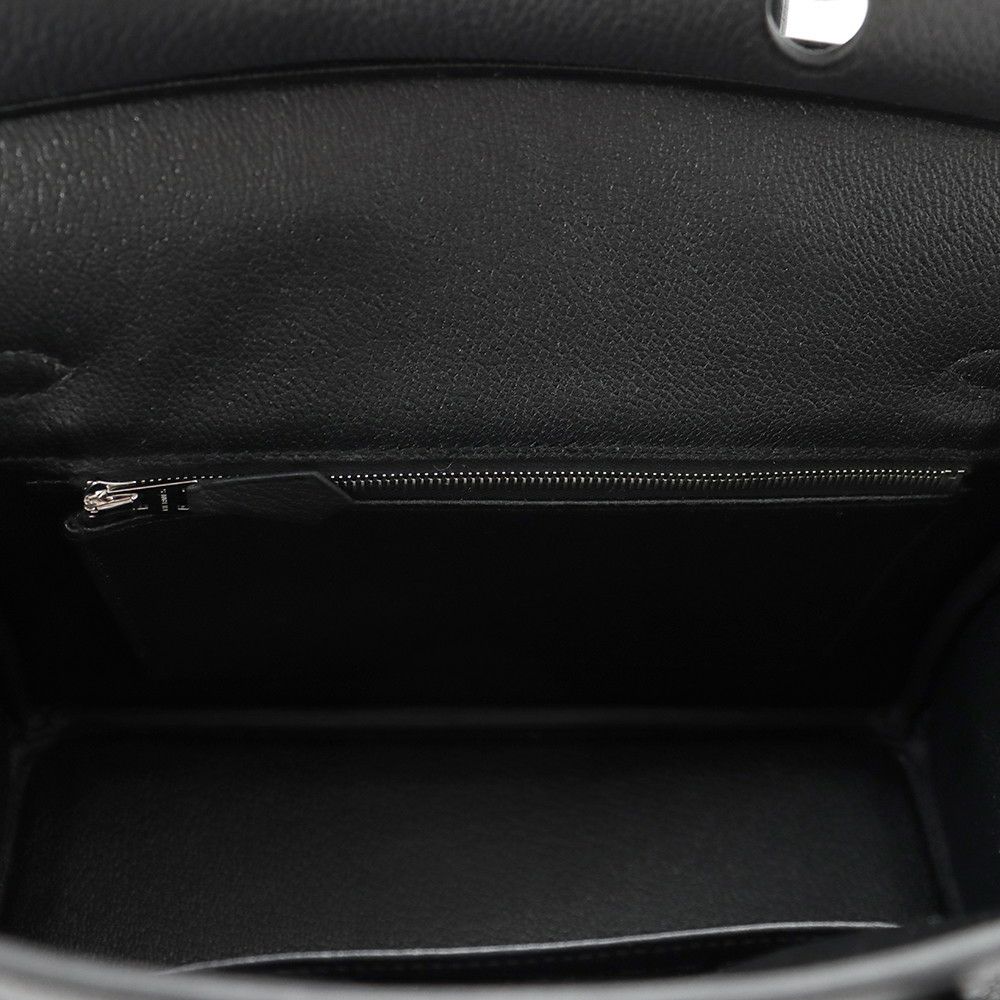 エルメス バーキン25 ブラック/マットシルバー金具 トゴ K刻印 HERMES Birkin ハンドバッグ 黒