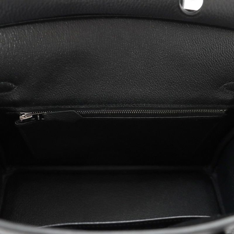エルメス バーキン25 ブラック/マットシルバー金具 トゴ K刻印 HERMES Birkin ハンドバッグ 黒