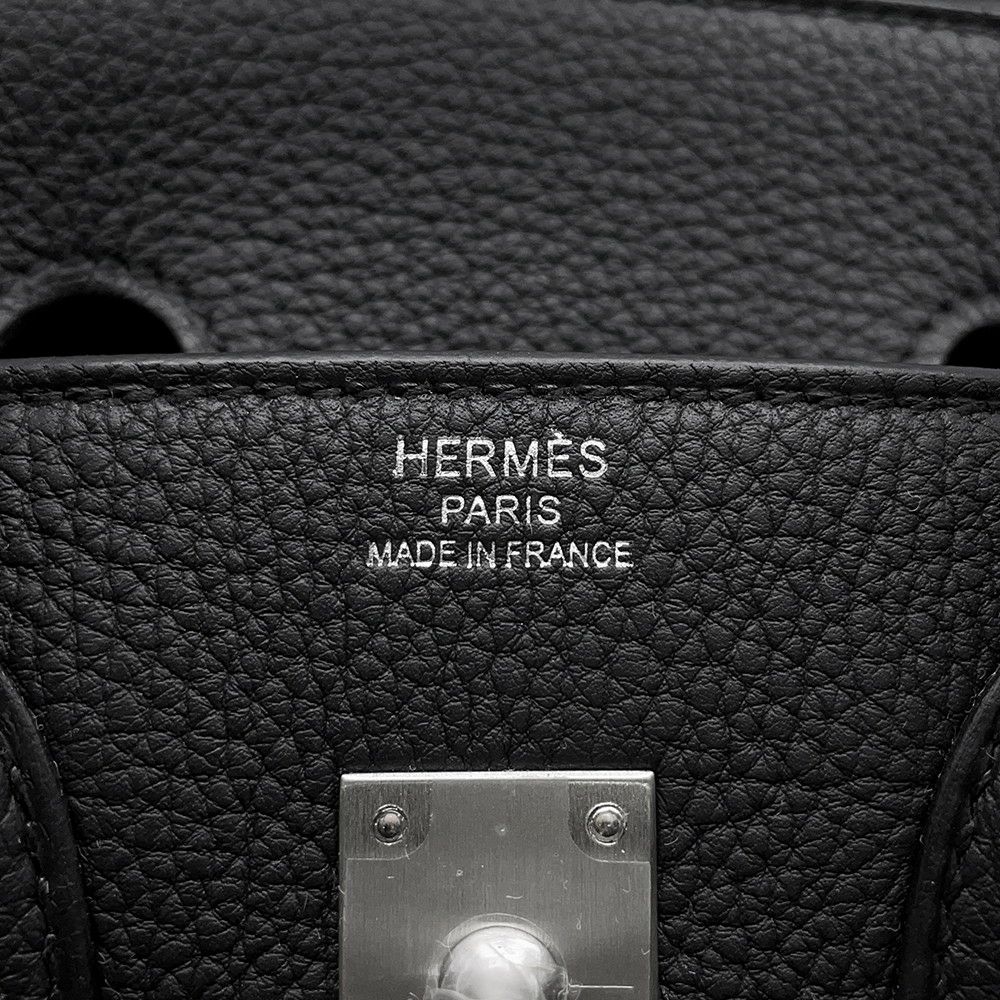 エルメス バーキン25 ブラック/マットシルバー金具 トゴ K刻印 HERMES Birkin ハンドバッグ 黒
