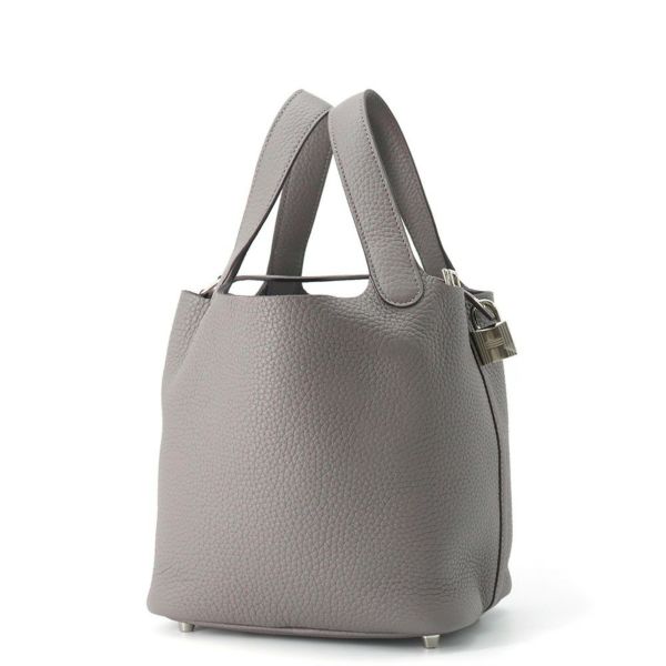 エルメス ハンドバッグ ピコタンロックPM グリメイヤー/シルバー金具 トリヨンクレマンス K刻印