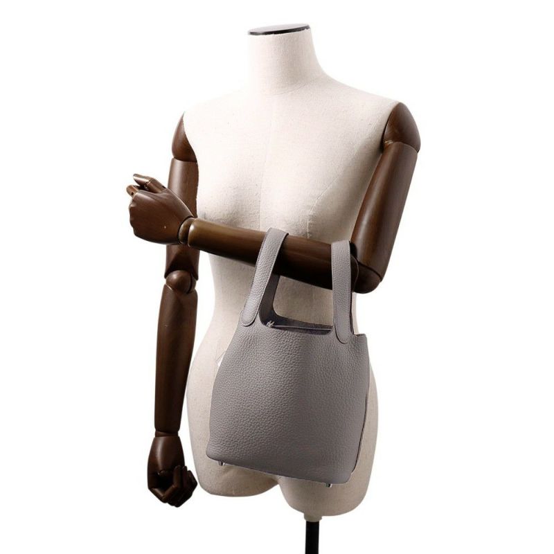 エルメス ハンドバッグ ピコタンロックPM グリメイヤー/シルバー金具 トリヨンクレマンス K刻印