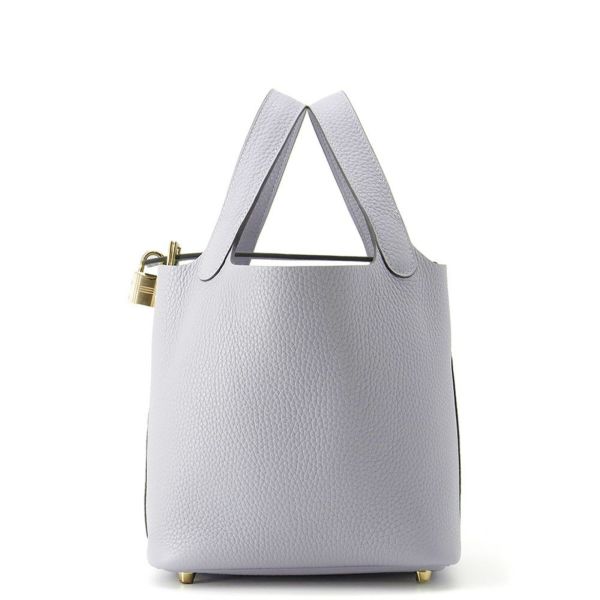 エルメス ハンドバッグ ピコタンロックPM グリパンタン/シャンパンゴールド金具 トリヨンクレマンス K刻印