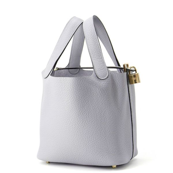エルメス ハンドバッグ ピコタンロックPM グリパンタン/シャンパンゴールド金具 トリヨンクレマンス K刻印