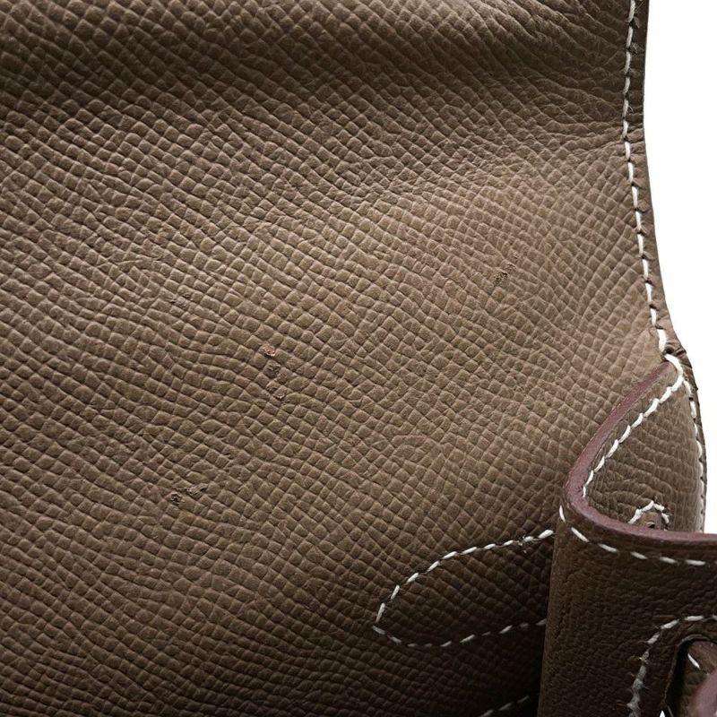 エルメス ハンドバッグ ケリー28 外縫い エトゥープ/ゴールド金具 エプソン B刻印 2wayショルダー