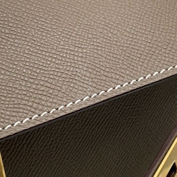 エルメス ハンドバッグ ケリー28 外縫い エトゥープ/ゴールド金具 エプソン B刻印 2wayショルダー