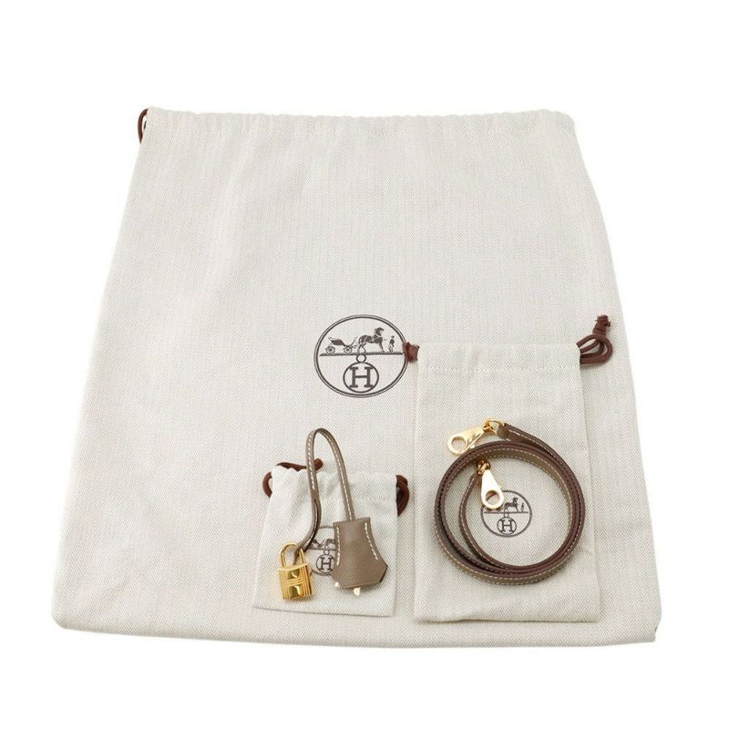 エルメス ハンドバッグ ケリー28 外縫い エトゥープ/ゴールド金具 エプソン B刻印 2wayショルダー