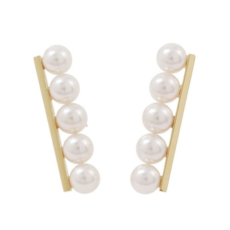 タサキ ピアス バランス プラス イヤリング あこや真珠 パール K18YGイエローゴールド E-3842-18KYG TASAKI