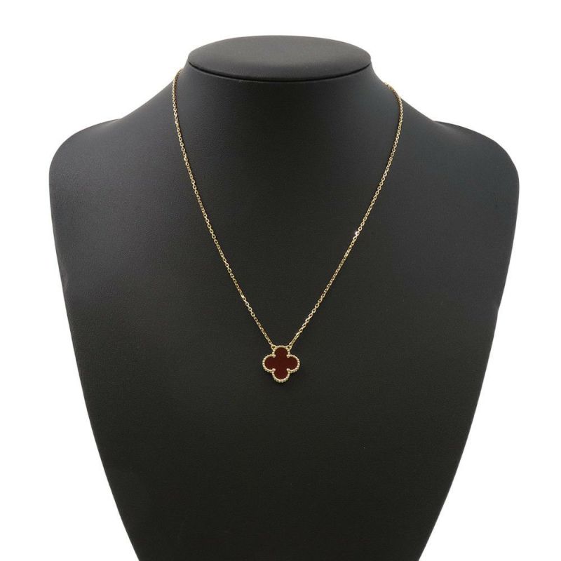 ヴァンクリーフ&アーペル ネックレス ヴィンテージ アルハンブラ ペンダント カーネリアン K18YGイエローゴールド VCARD38500