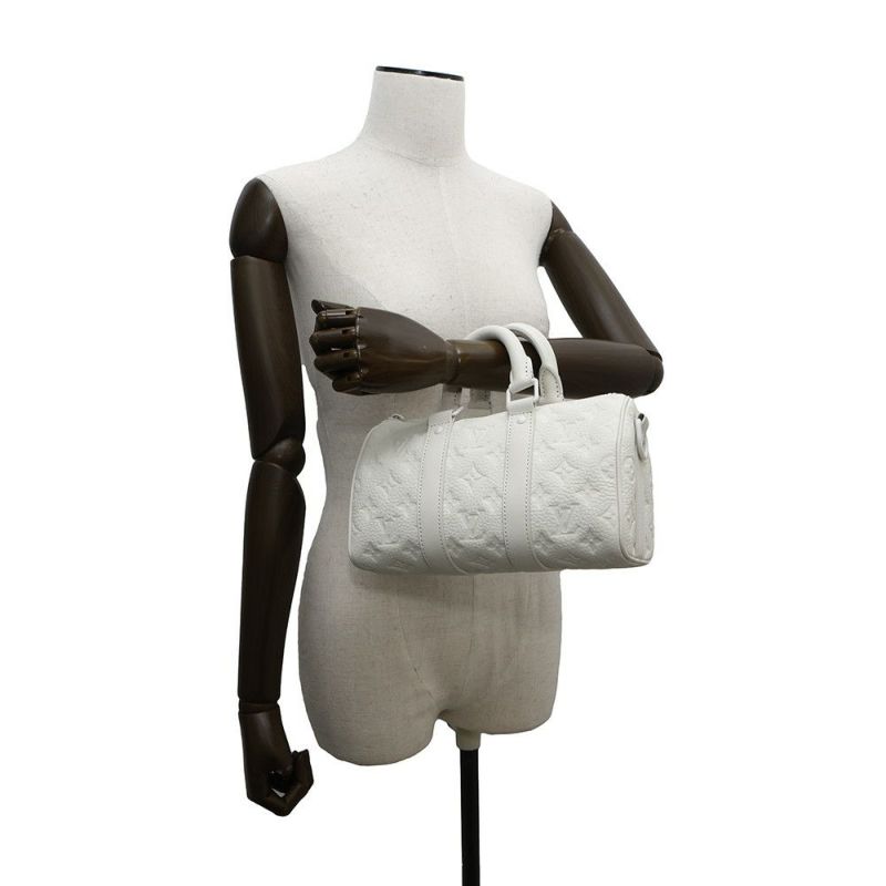 ルイヴィトン ハンドバッグ モノグラム・トリヨン キーポル・バンドリエール25 M24434 LOUIS VUITTON 白 ホワイト