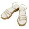 大*地様 CHANEL ホワイト ストラップサンダル　36サイズ CHANEL Printed Lambskin CC Platform Sandals 36 White Black