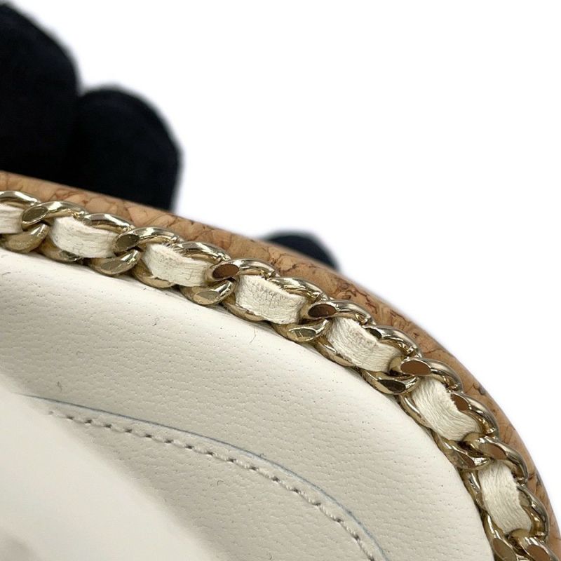 シャネル サンダル ココマーク チェーンストラップ レディースサイズ38C G35779 CHANEL 靴 白