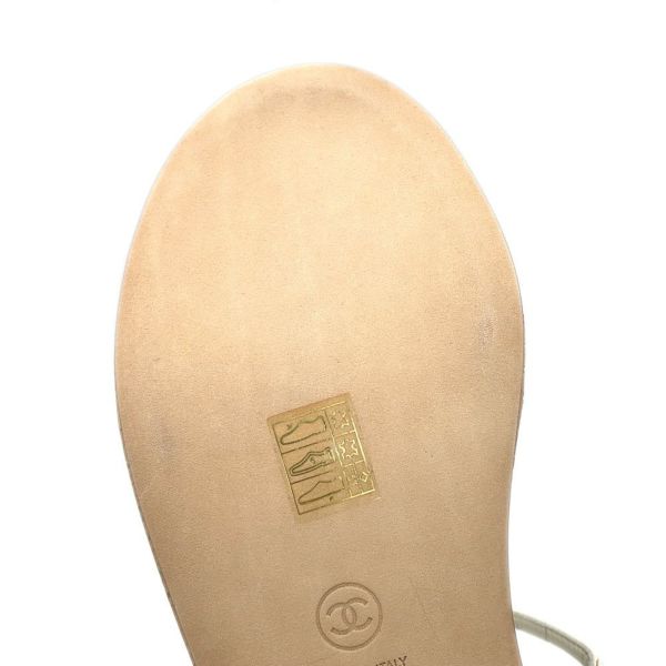 シャネル サンダル ココマーク チェーンストラップ レディースサイズ38C G35779 CHANEL 靴 白