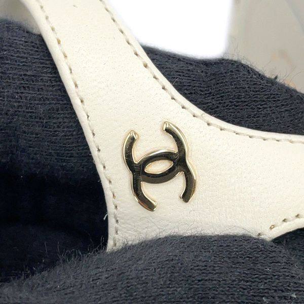 シャネル サンダル ココマーク チェーンストラップ レディースサイズ38C G35779 CHANEL 靴 白