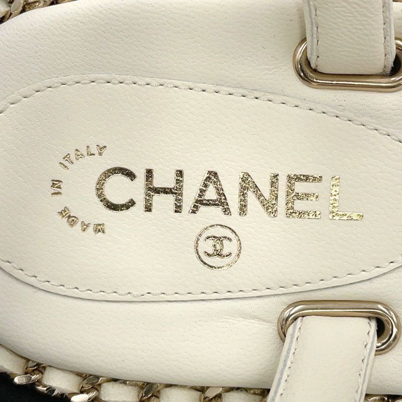 シャネル サンダル ココマーク チェーンストラップ レディースサイズ38C G35779 CHANEL 靴 白