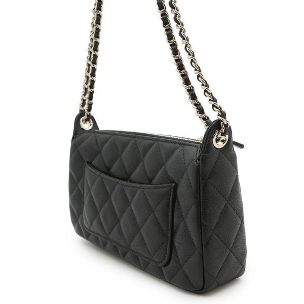 シャネル チェーンショルダーバッグ マトラッセ ココマーク チェーンクラッチ キャビアスキン AP4704 CHANEL 2way 黒