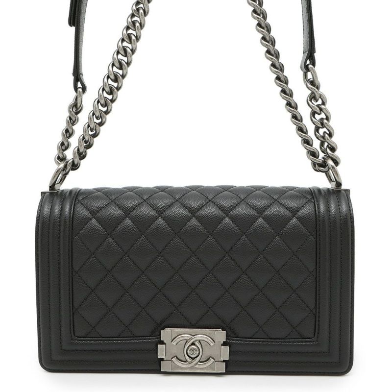 シャネル チェーンショルダーバッグ ボーイシャネル ココマーク A67086 CHANEL BOY CHANEL 黒