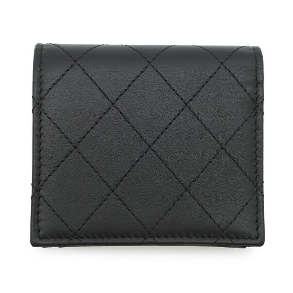 シャネル 二つ折り財布 ココマーク マトラッセ スモールウォレット AP4381 CHANEL 黒