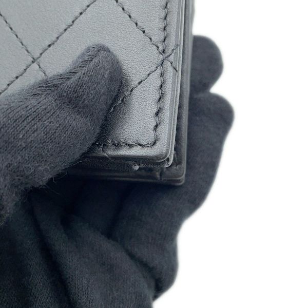 シャネル 二つ折り財布 ココマーク マトラッセ スモールウォレット AP4381 CHANEL 黒