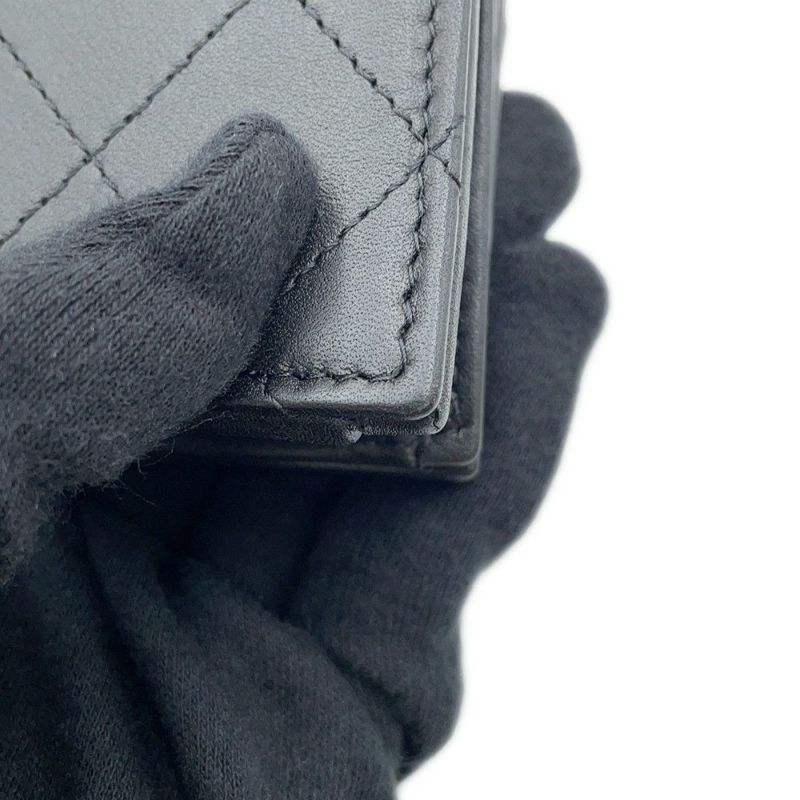 シャネル 二つ折り財布 ココマーク マトラッセ スモールウォレット AP4381 CHANEL 黒