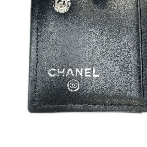 シャネル 二つ折り財布 ココマーク マトラッセ スモールウォレット AP4381 CHANEL 黒