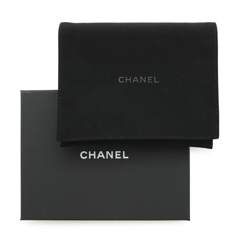 シャネル 二つ折り財布 ココマーク マトラッセ スモールウォレット AP4381 CHANEL 黒