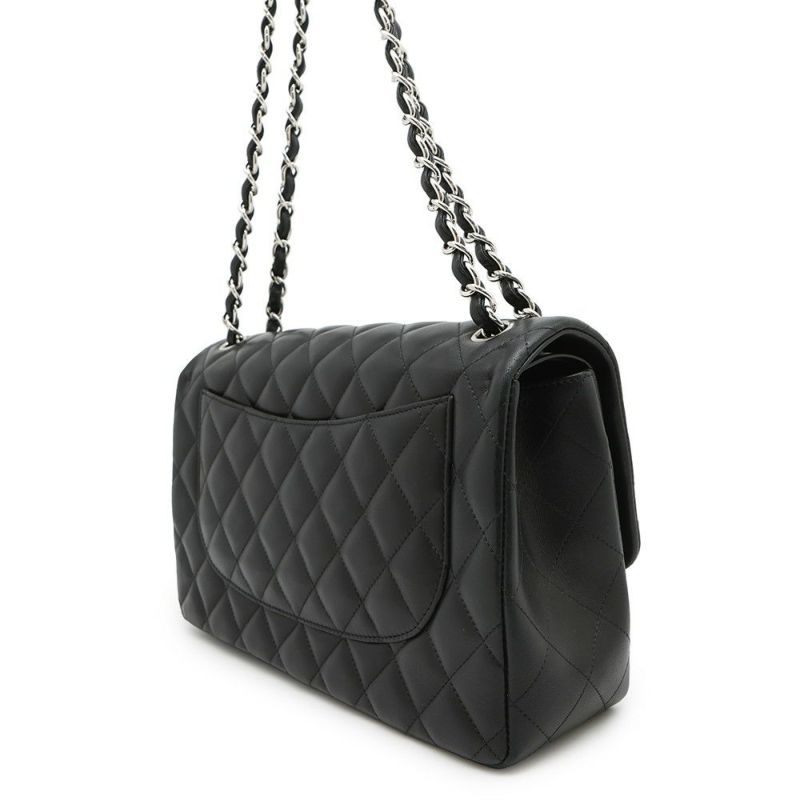 シャネル チェーンショルダーバッグ マトラッセ30 ココマーク Wフラップ ラムスキン A58600 CHANEL 黒