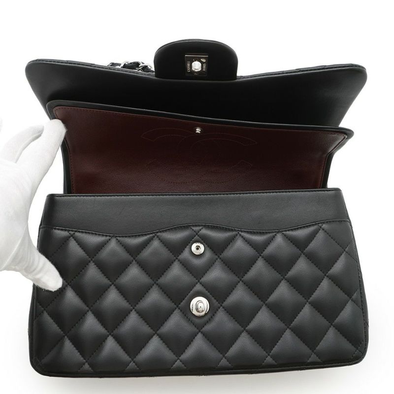 シャネル チェーンショルダーバッグ マトラッセ30 ココマーク Wフラップ ラムスキン A58600 CHANEL 黒