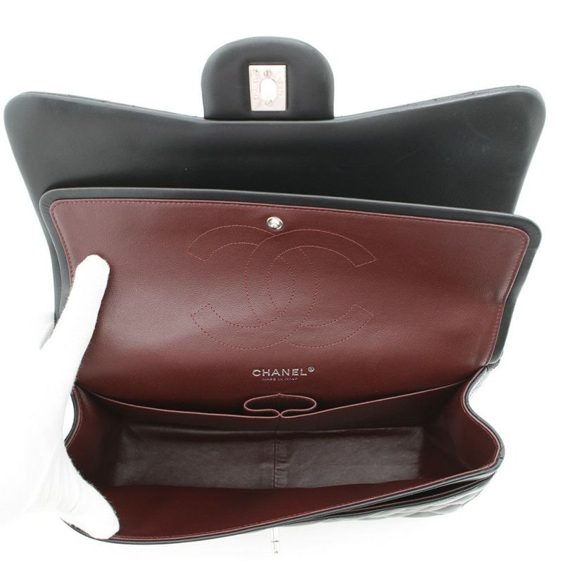 シャネル チェーンショルダーバッグ マトラッセ30 ココマーク Wフラップ ラムスキン A58600 CHANEL 黒