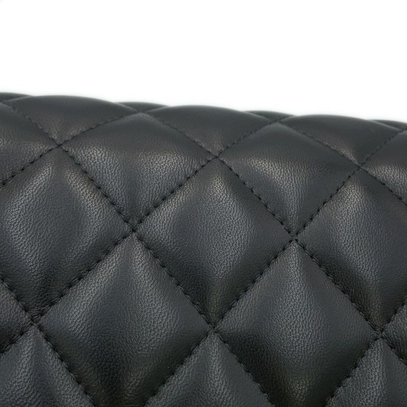 シャネル チェーンショルダーバッグ マトラッセ30 ココマーク Wフラップ ラムスキン A58600 CHANEL 黒