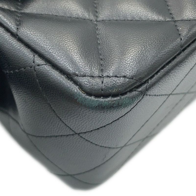 シャネル チェーンショルダーバッグ マトラッセ30 ココマーク Wフラップ ラムスキン A58600 CHANEL 黒