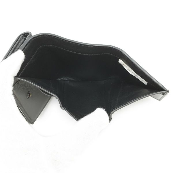 ボッテガヴェネタ 三つ折り財布 イントレチャート コンパクトウォレット レザー BOTTEGA VENETA 財布 黒