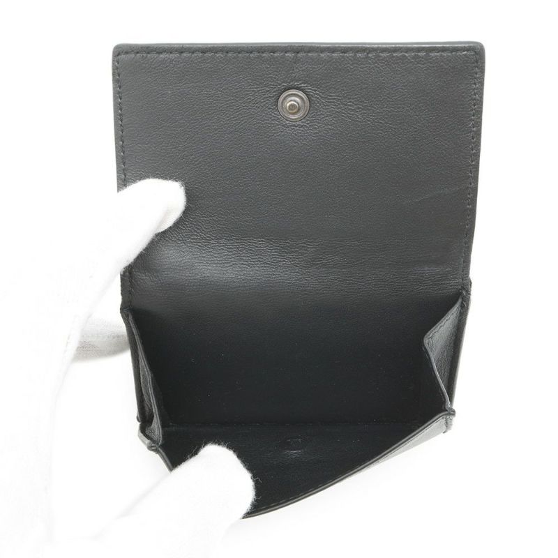 ボッテガヴェネタ 三つ折り財布 イントレチャート コンパクトウォレット レザー BOTTEGA VENETA 財布 黒