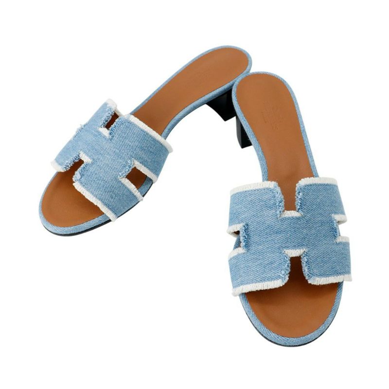 エルメス サンダル オアジス Oasis デニム レディースサイズ37 1/2 HERMES 靴