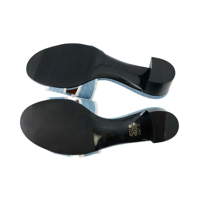 エルメス サンダル オアジス Oasis デニム レディースサイズ37 1/2 HERMES 靴