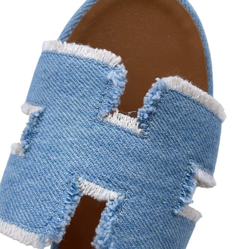 エルメス サンダル オアジス Oasis デニム レディースサイズ37 1/2 HERMES 靴