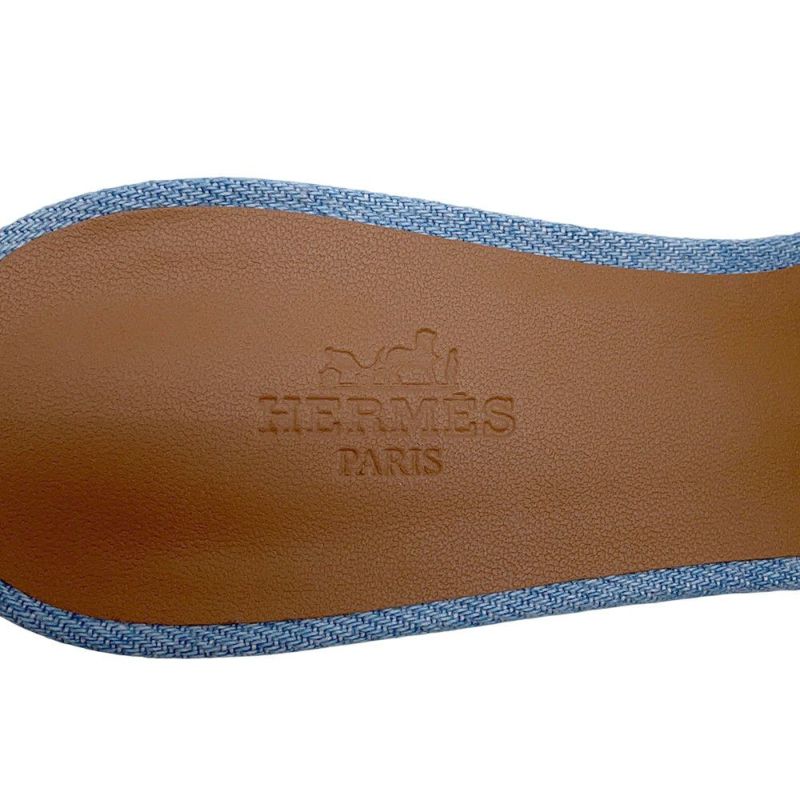 エルメス サンダル オアジス Oasis デニム レディースサイズ37 1/2 HERMES 靴