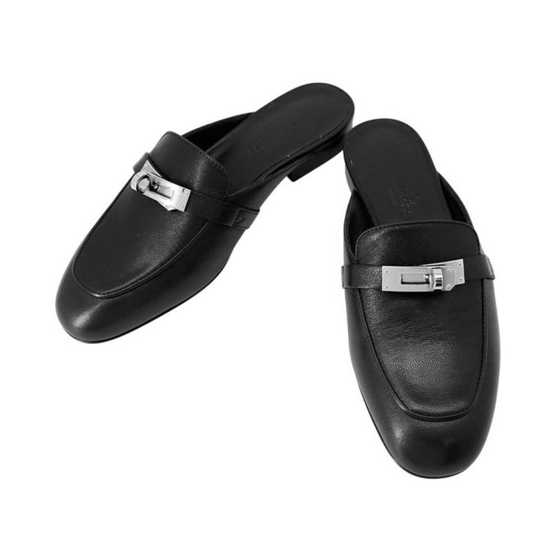 エルメス ミュール オズ OZ レザー レディースサイズ34 HERMES 靴 黒