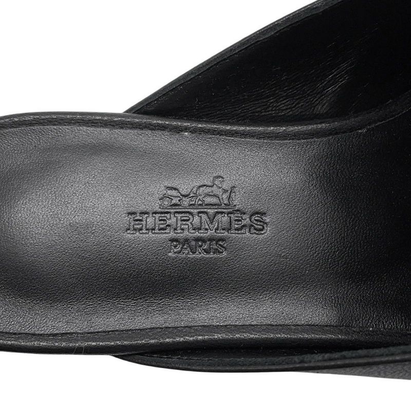 エルメス ミュール オズ OZ レザー レディースサイズ34 HERMES 靴 黒