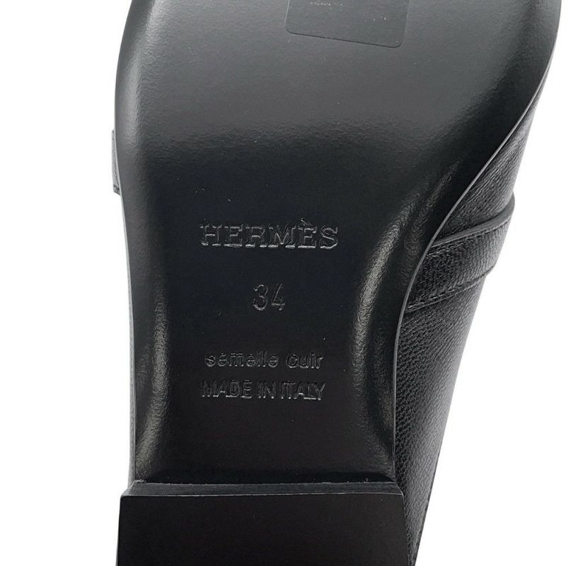 エルメス ミュール オズ OZ レザー レディースサイズ34 HERMES 靴 黒